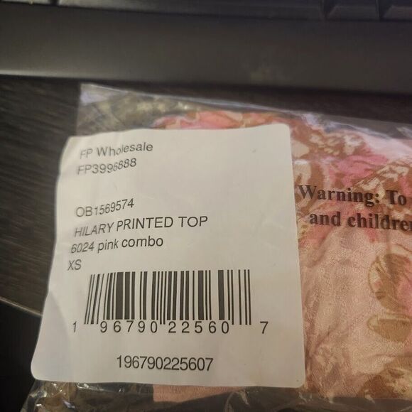 Free People Hilary Printed Top Floral Pink Combo Size XS - Picture 4 of 5